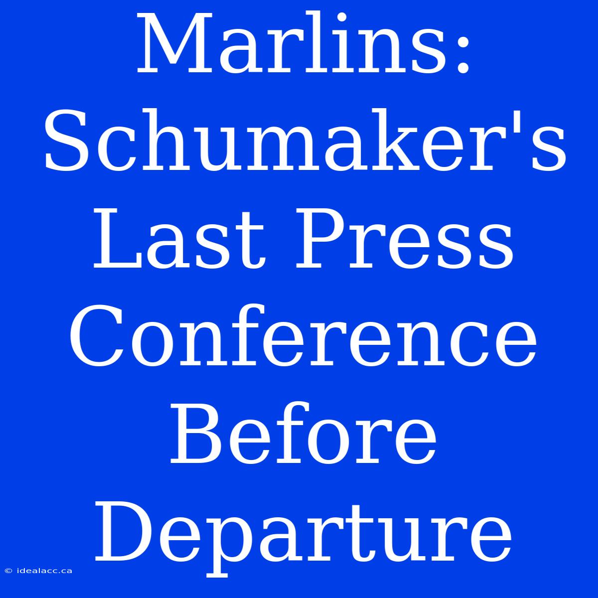 Marlins: Schumaker's Last Press Conference Before Departure