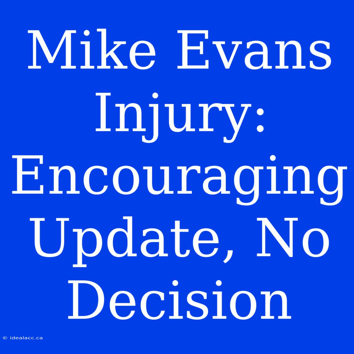 Mike Evans Injury: Encouraging Update, No Decision