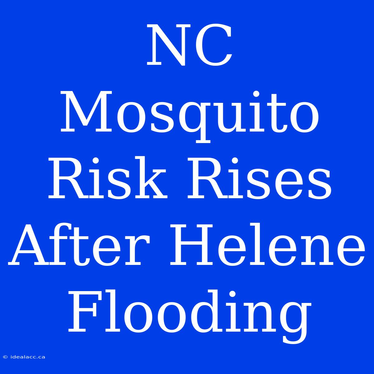 NC Mosquito Risk Rises After Helene Flooding