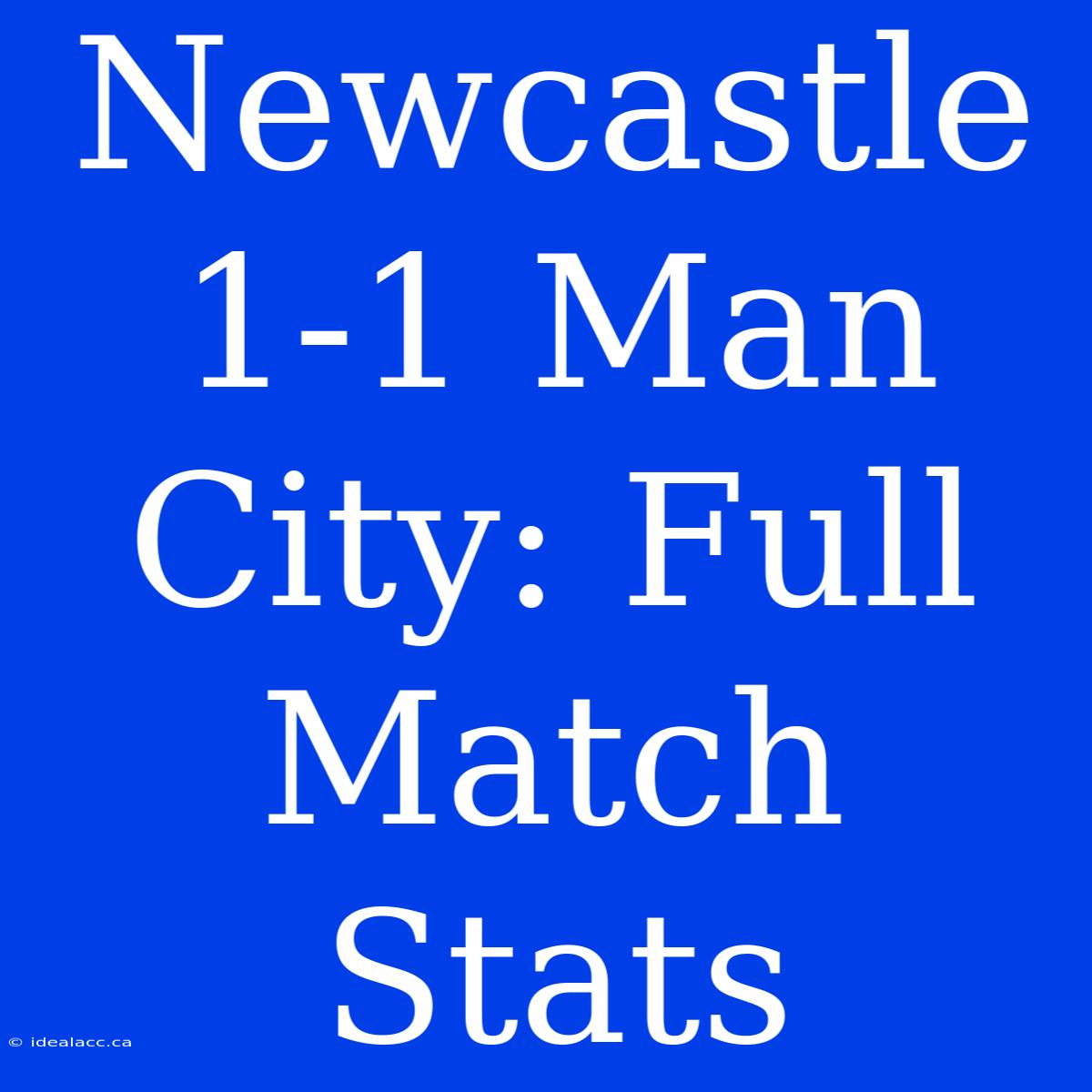 Newcastle 1-1 Man City: Full Match Stats 