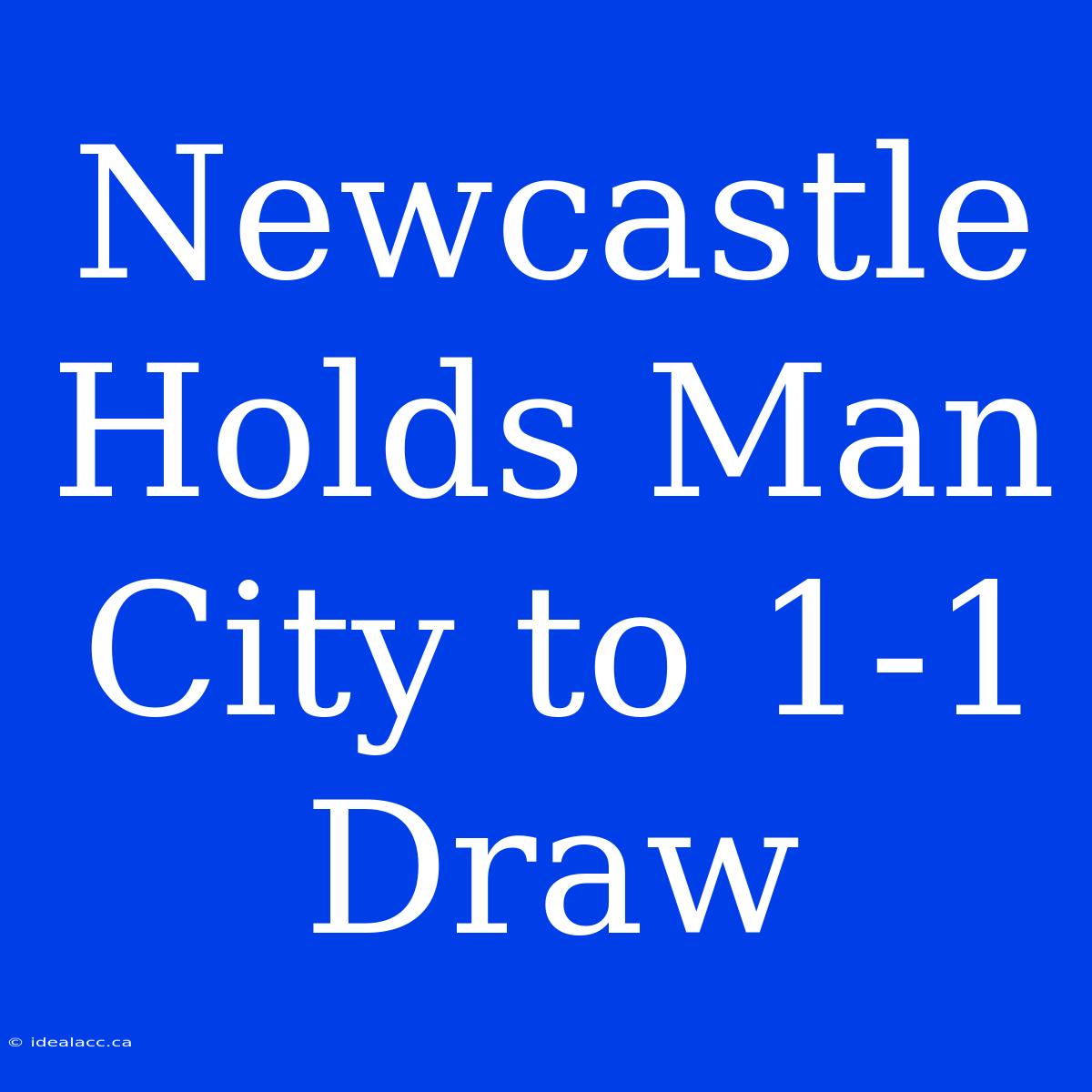 Newcastle Holds Man City To 1-1 Draw