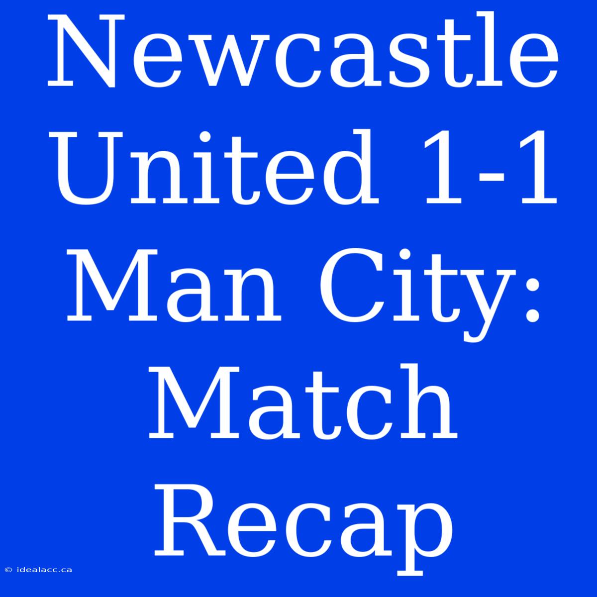 Newcastle United 1-1 Man City: Match Recap