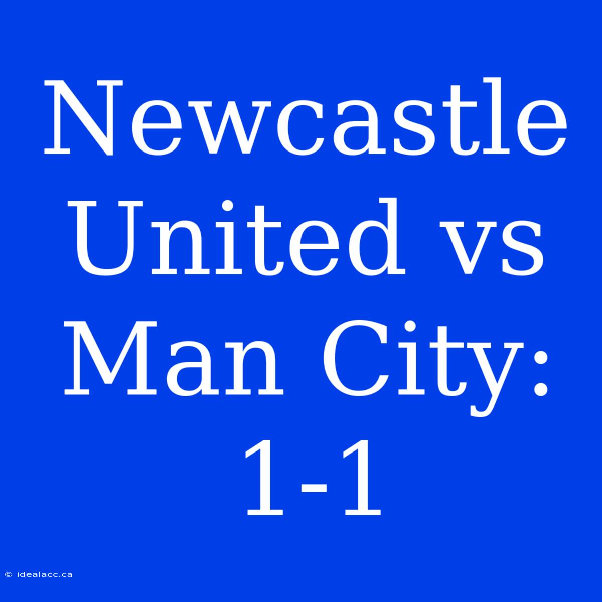 Newcastle United Vs Man City: 1-1