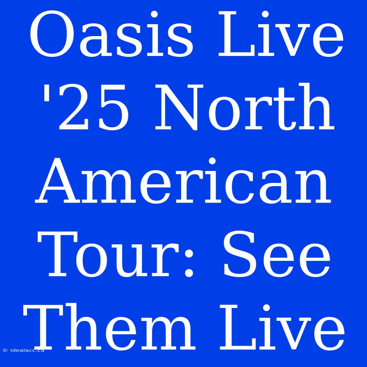 Oasis Live '25 North American Tour: See Them Live 