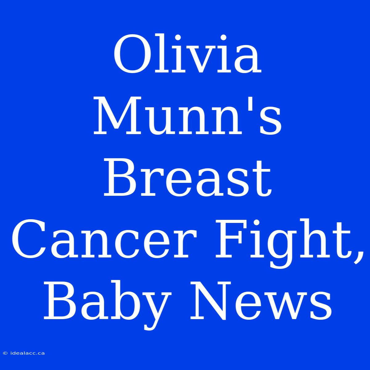 Olivia Munn's Breast Cancer Fight, Baby News