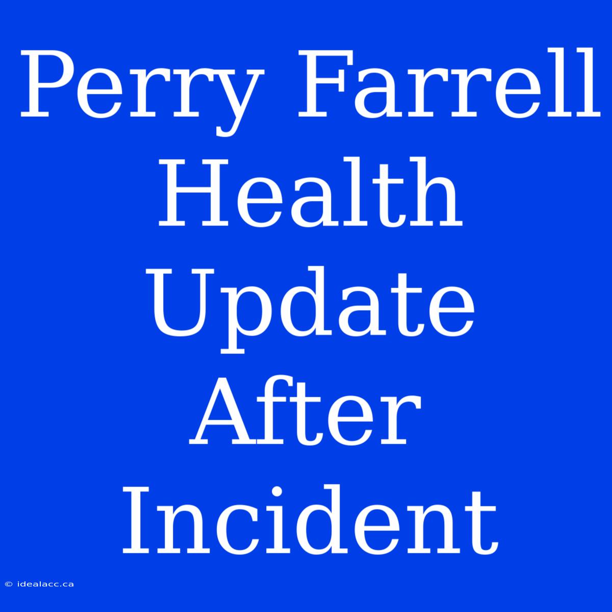 Perry Farrell Health Update After Incident