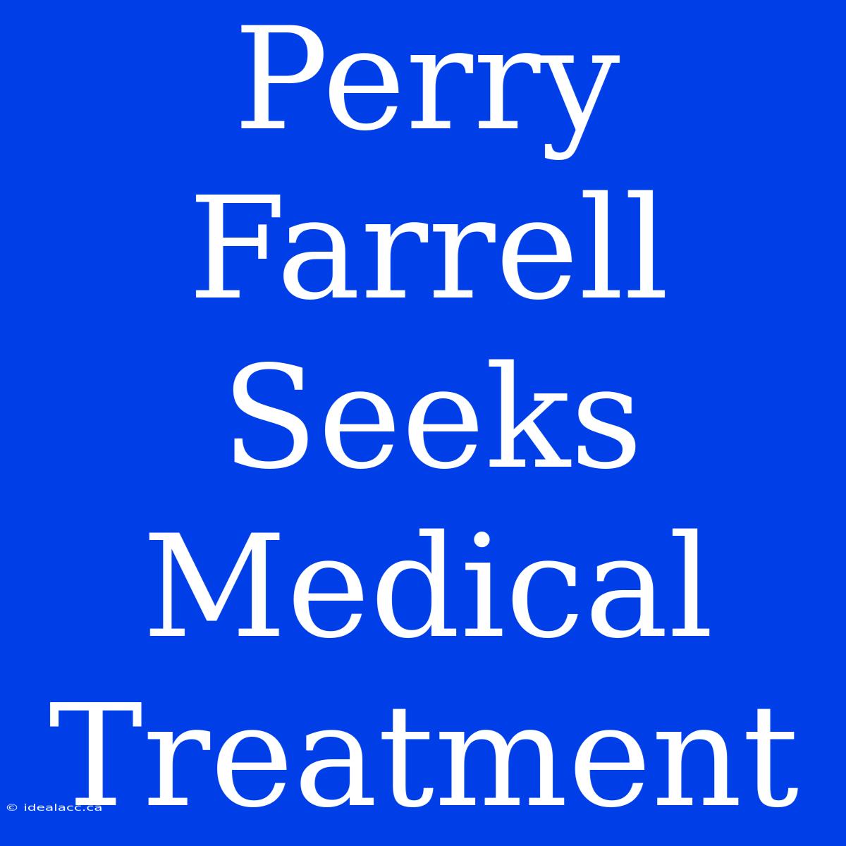 Perry Farrell Seeks Medical Treatment 