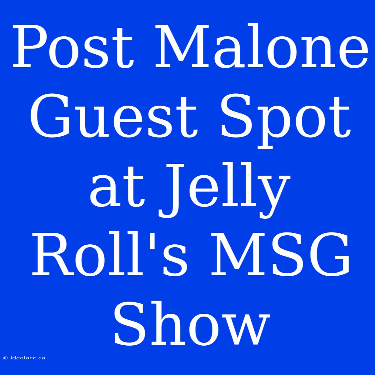 Post Malone Guest Spot At Jelly Roll's MSG Show