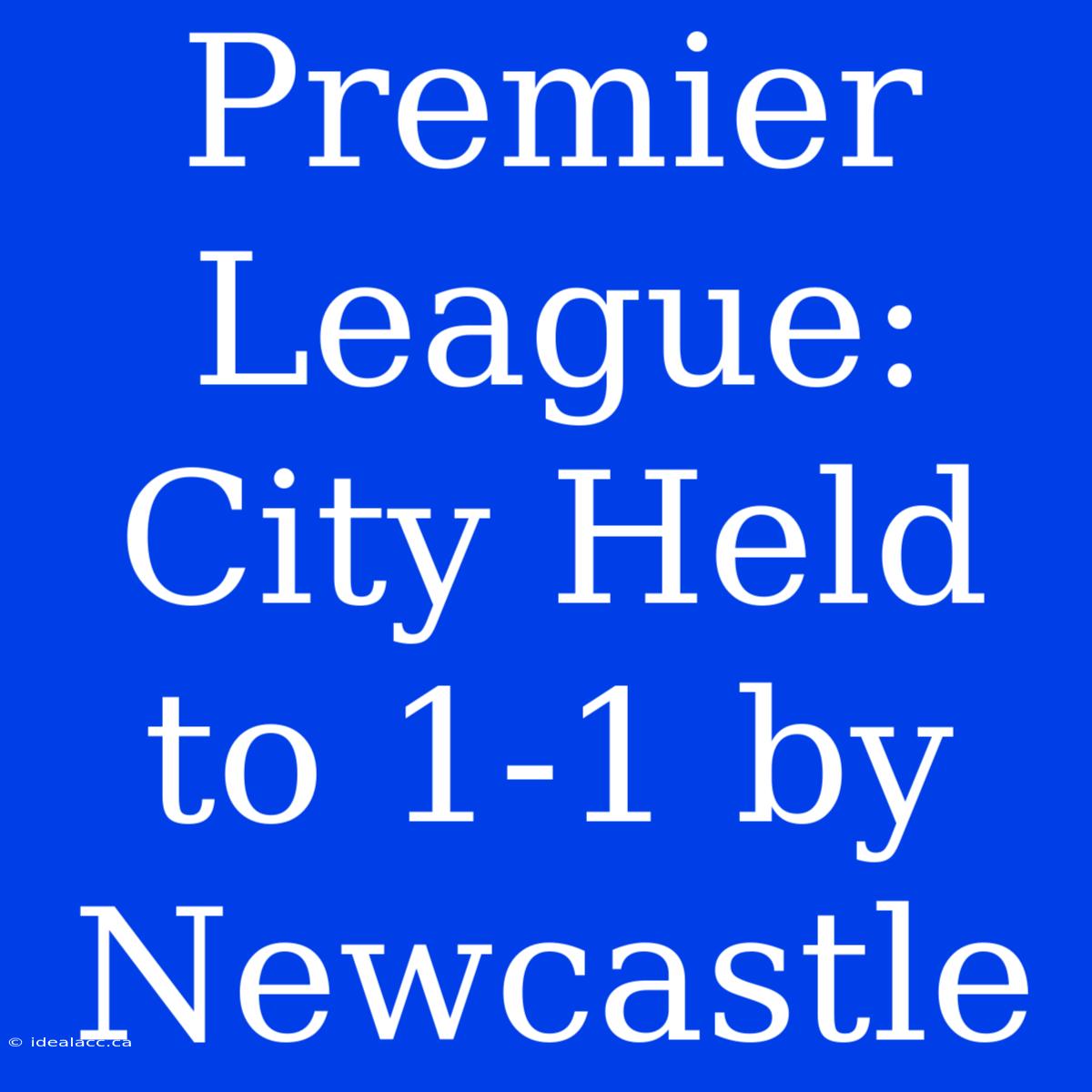 Premier League: City Held To 1-1 By Newcastle