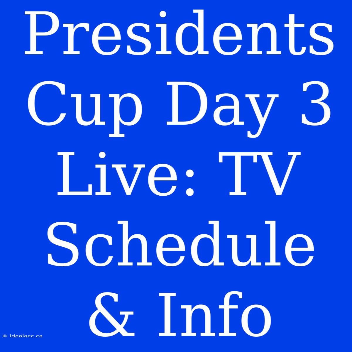 Presidents Cup Day 3 Live: TV Schedule & Info 