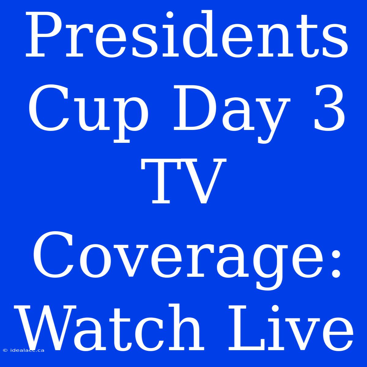 Presidents Cup Day 3 TV Coverage: Watch Live