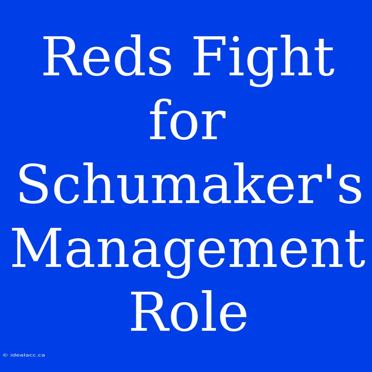 Reds Fight For Schumaker's Management Role