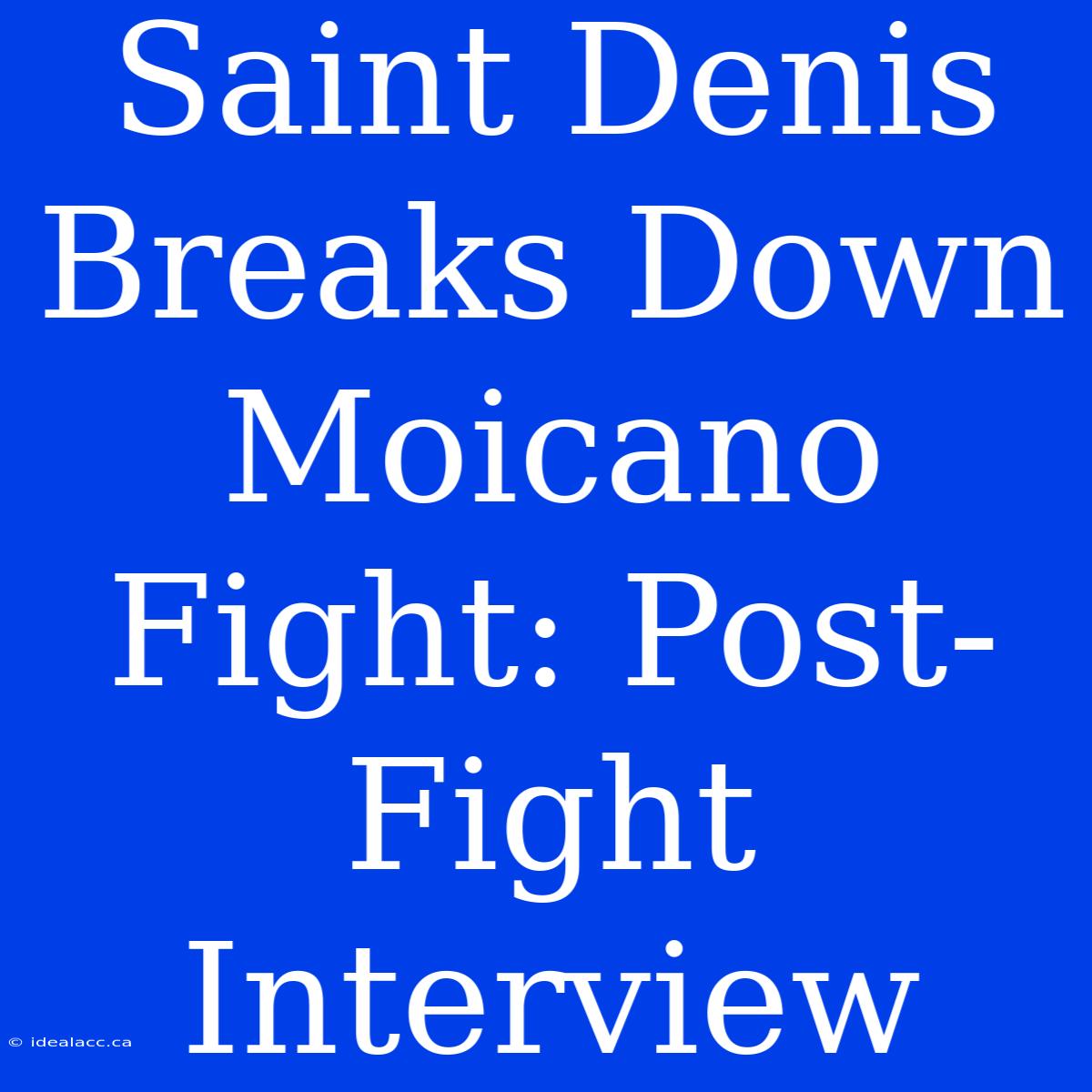 Saint Denis Breaks Down Moicano Fight: Post-Fight Interview