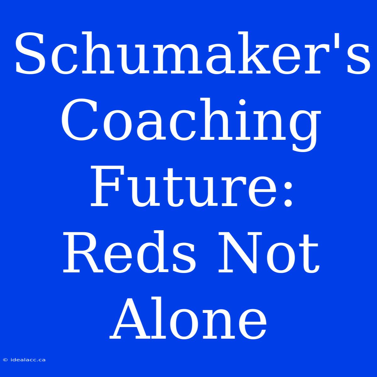 Schumaker's Coaching Future: Reds Not Alone