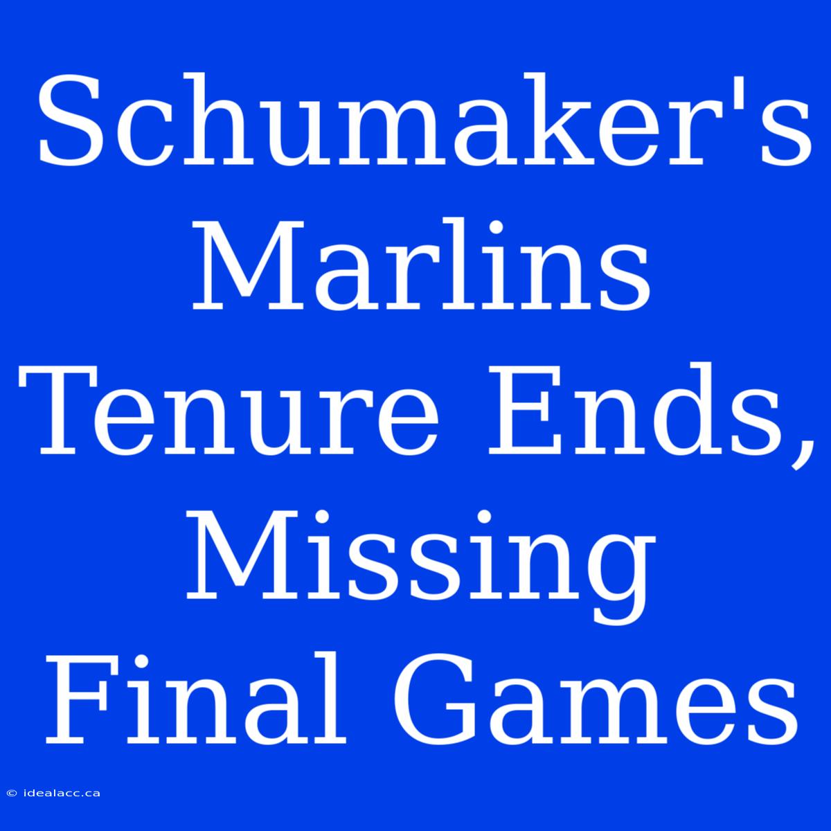 Schumaker's Marlins Tenure Ends, Missing Final Games 