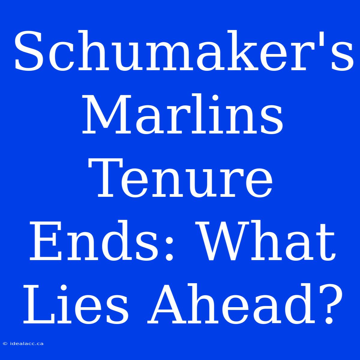 Schumaker's Marlins Tenure Ends: What Lies Ahead?