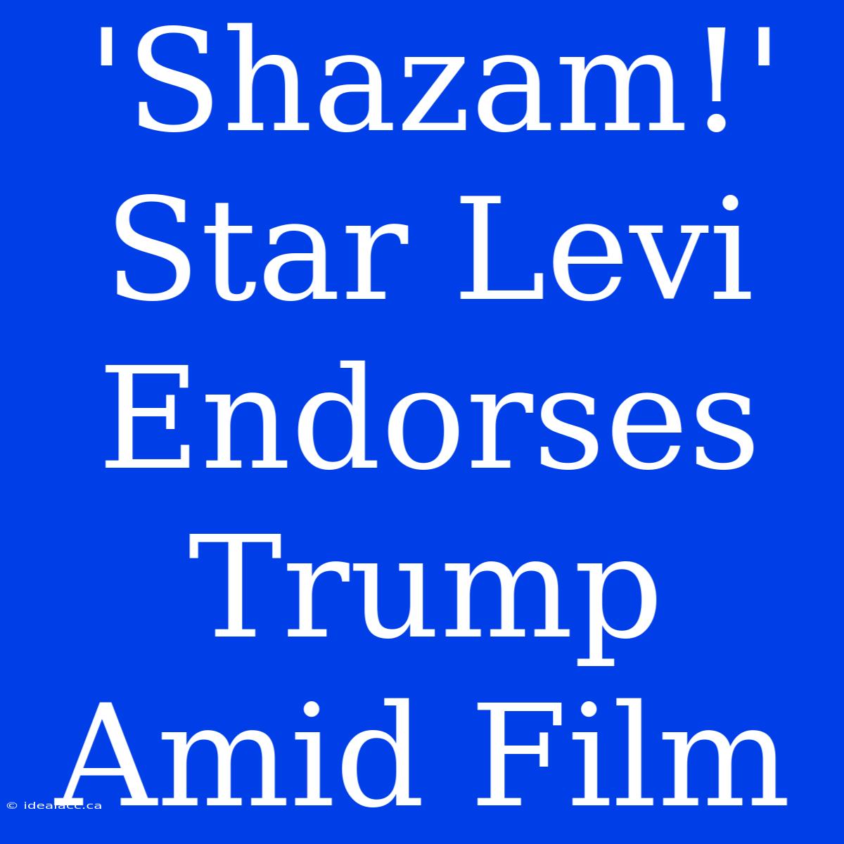 'Shazam!' Star Levi Endorses Trump Amid Film