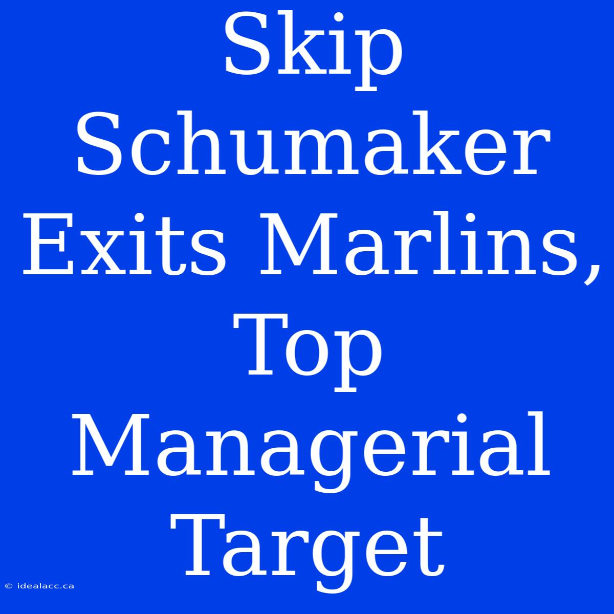 Skip Schumaker Exits Marlins, Top Managerial Target