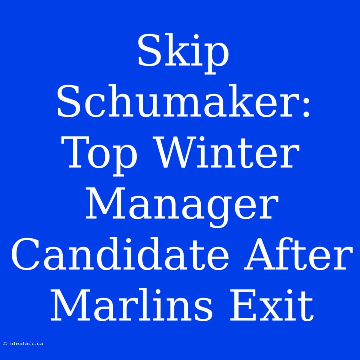 Skip Schumaker: Top Winter Manager Candidate After Marlins Exit