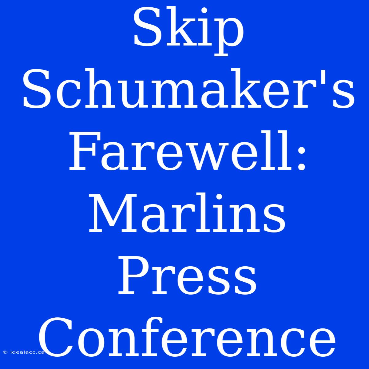 Skip Schumaker's Farewell: Marlins Press Conference