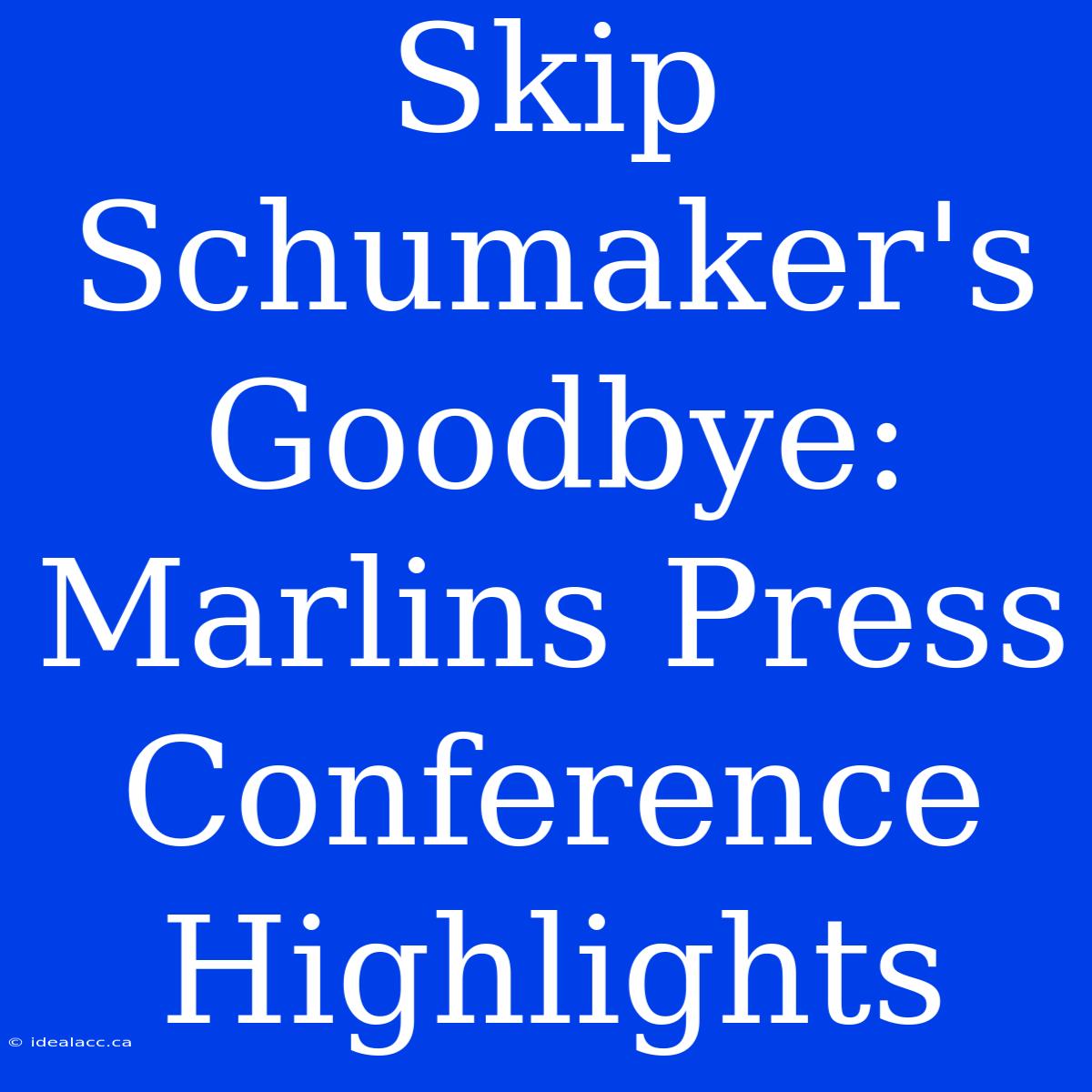 Skip Schumaker's Goodbye: Marlins Press Conference Highlights