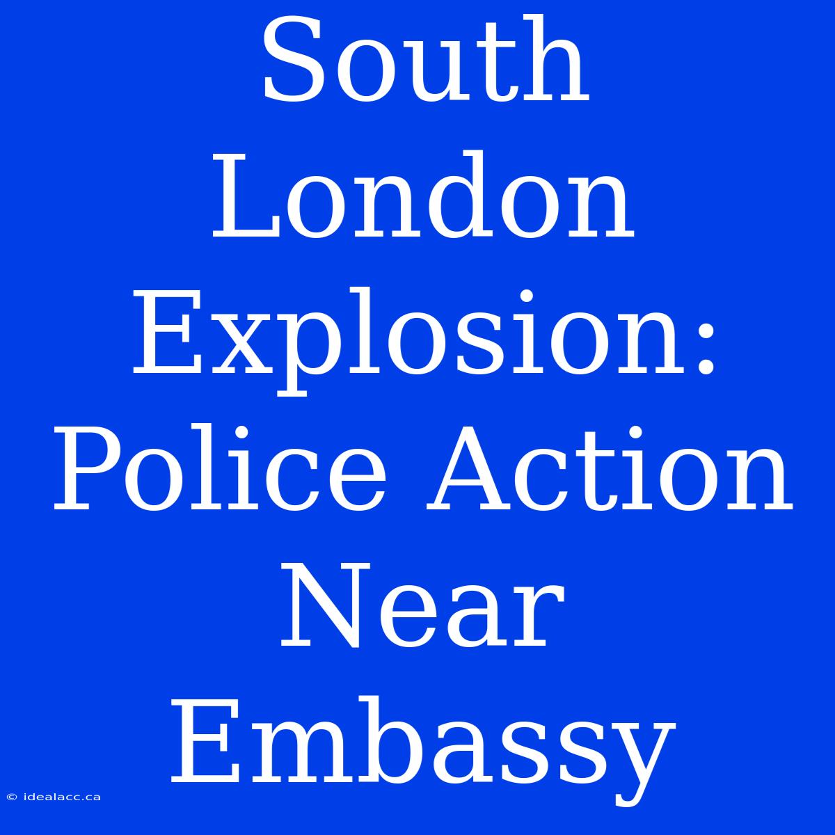 South London Explosion: Police Action Near Embassy