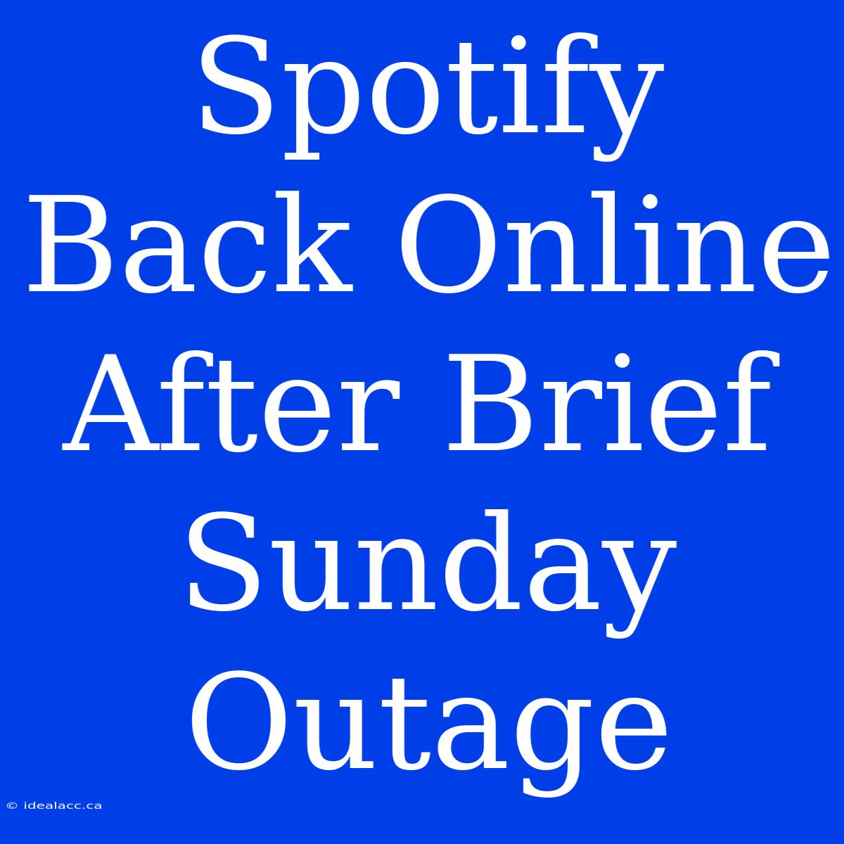 Spotify Back Online After Brief Sunday Outage