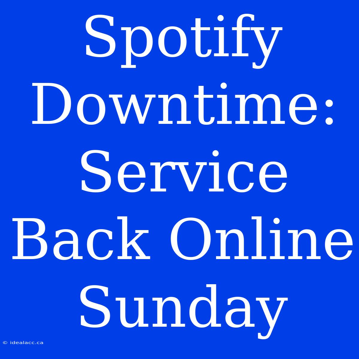 Spotify Downtime: Service Back Online Sunday