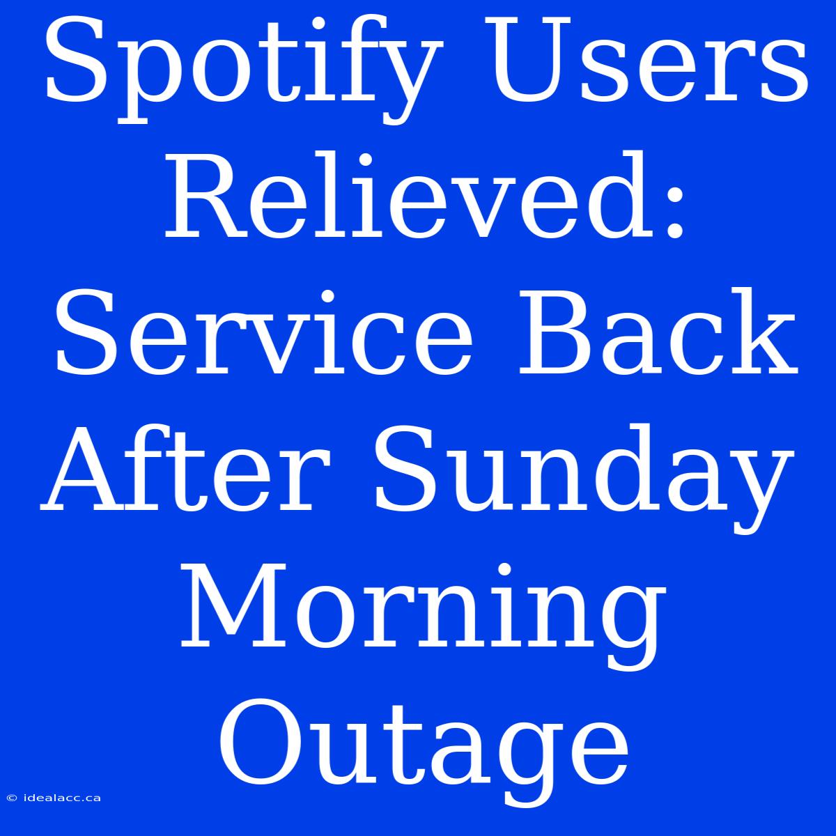 Spotify Users Relieved: Service Back After Sunday Morning Outage