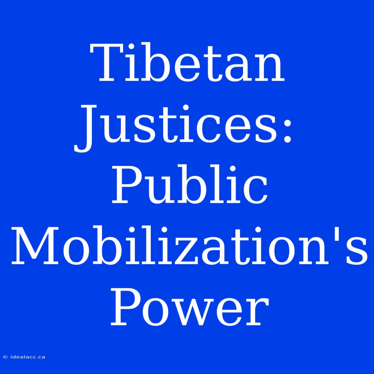 Tibetan Justices: Public Mobilization's Power