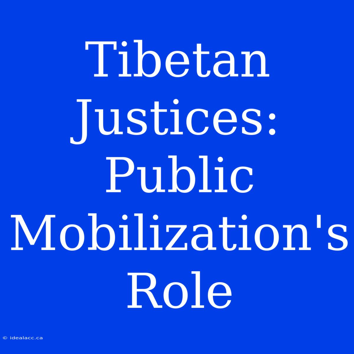 Tibetan Justices: Public Mobilization's Role