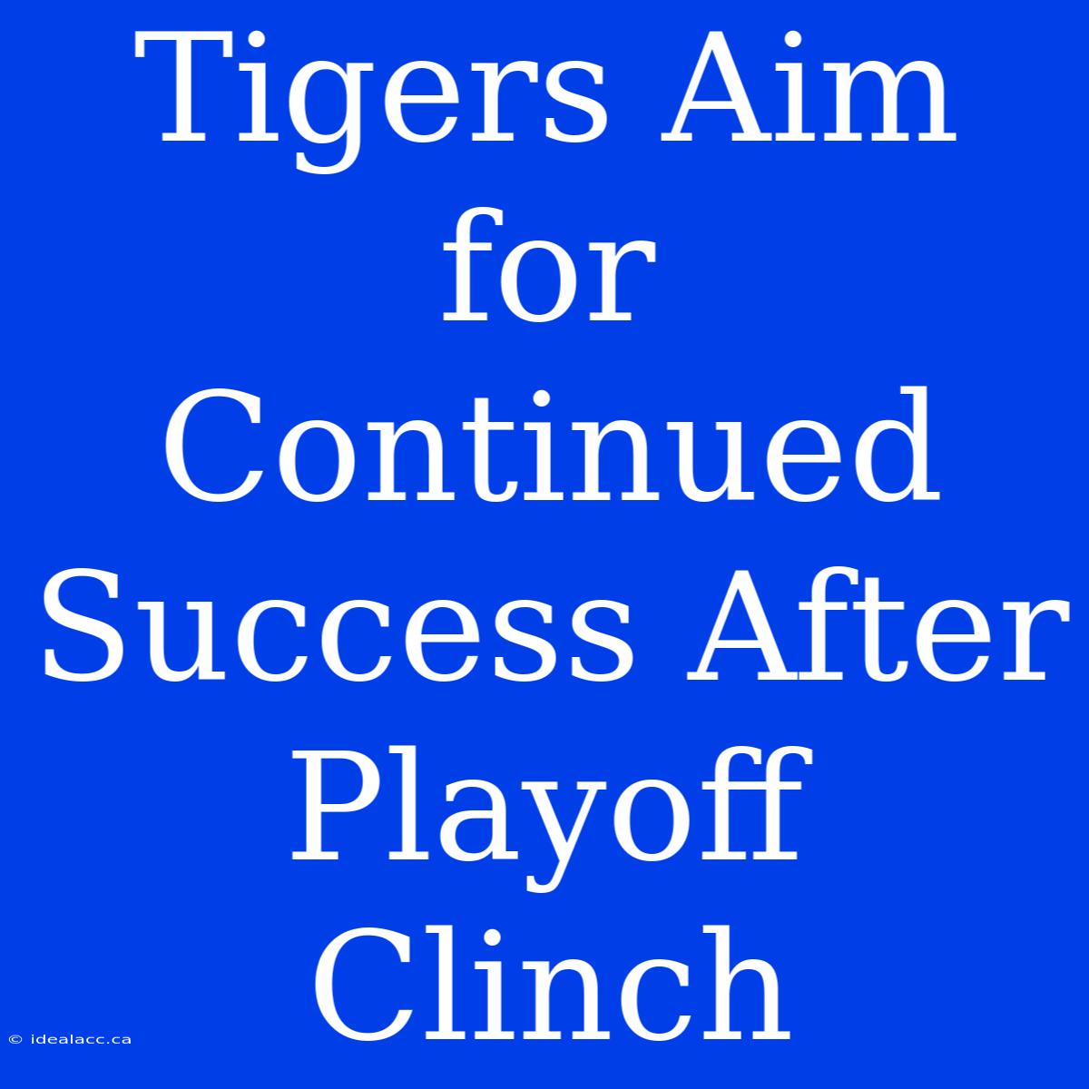 Tigers Aim For Continued Success After Playoff Clinch