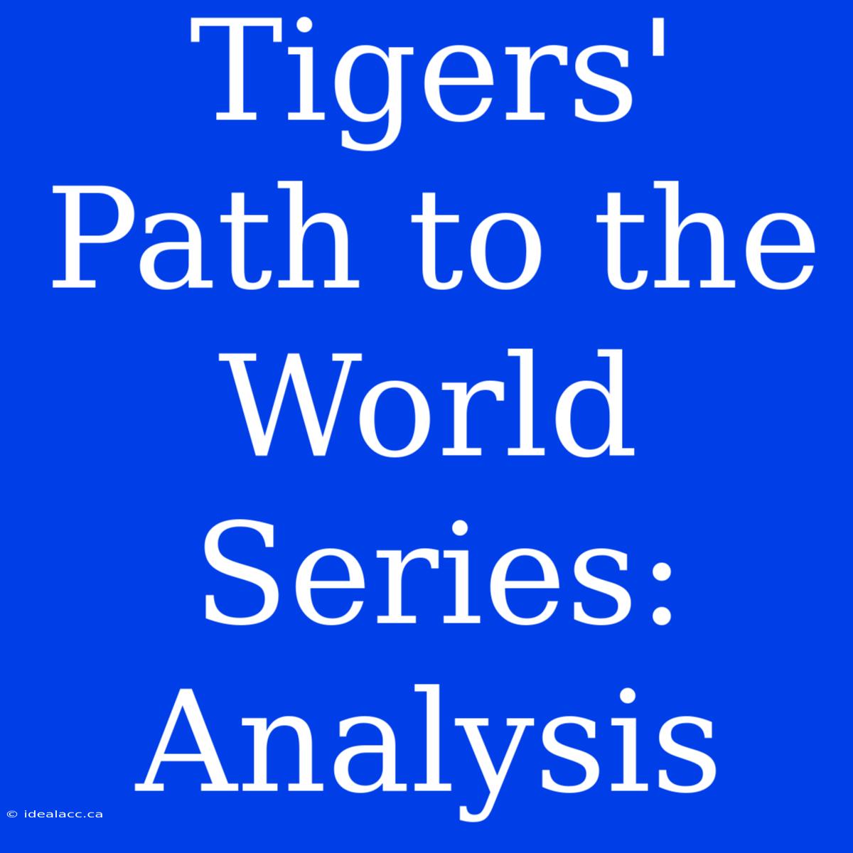 Tigers' Path To The World Series: Analysis