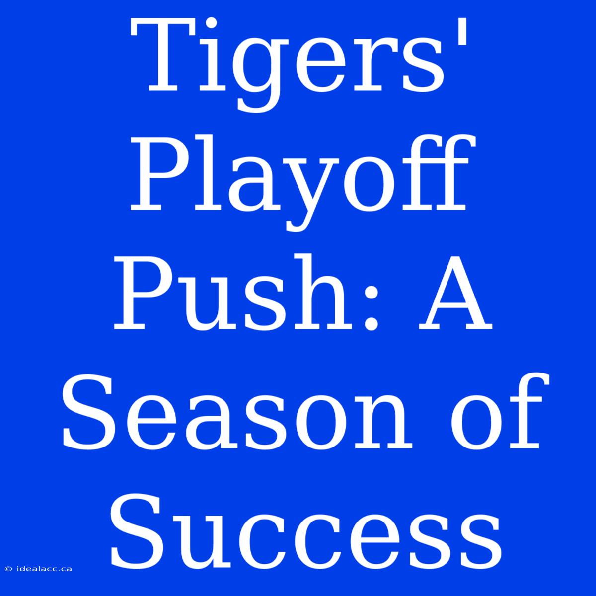 Tigers' Playoff Push: A Season Of Success 