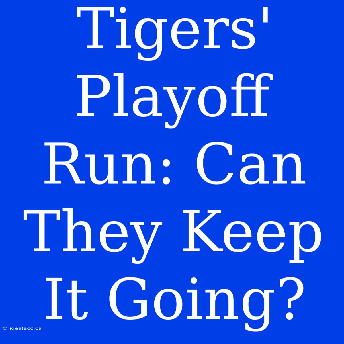 Tigers' Playoff Run: Can They Keep It Going?