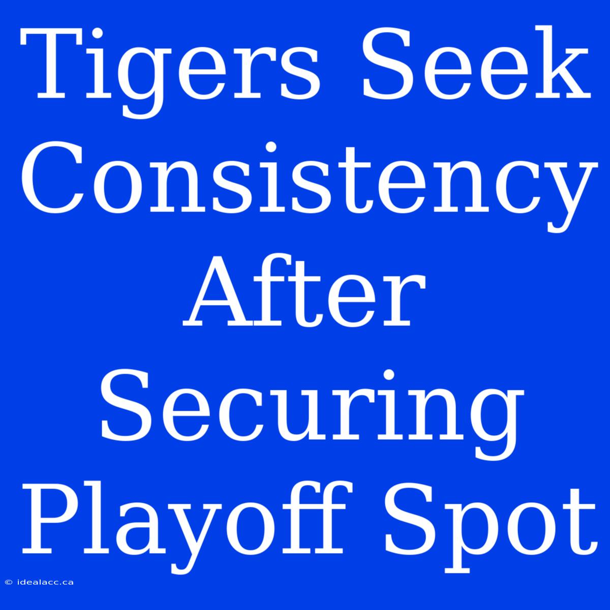 Tigers Seek Consistency After Securing Playoff Spot