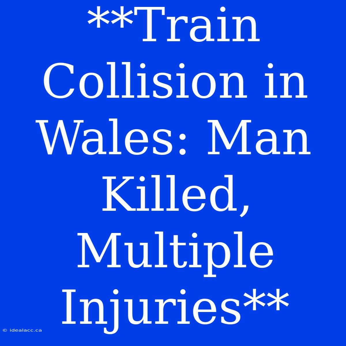 **Train Collision In Wales: Man Killed, Multiple Injuries**