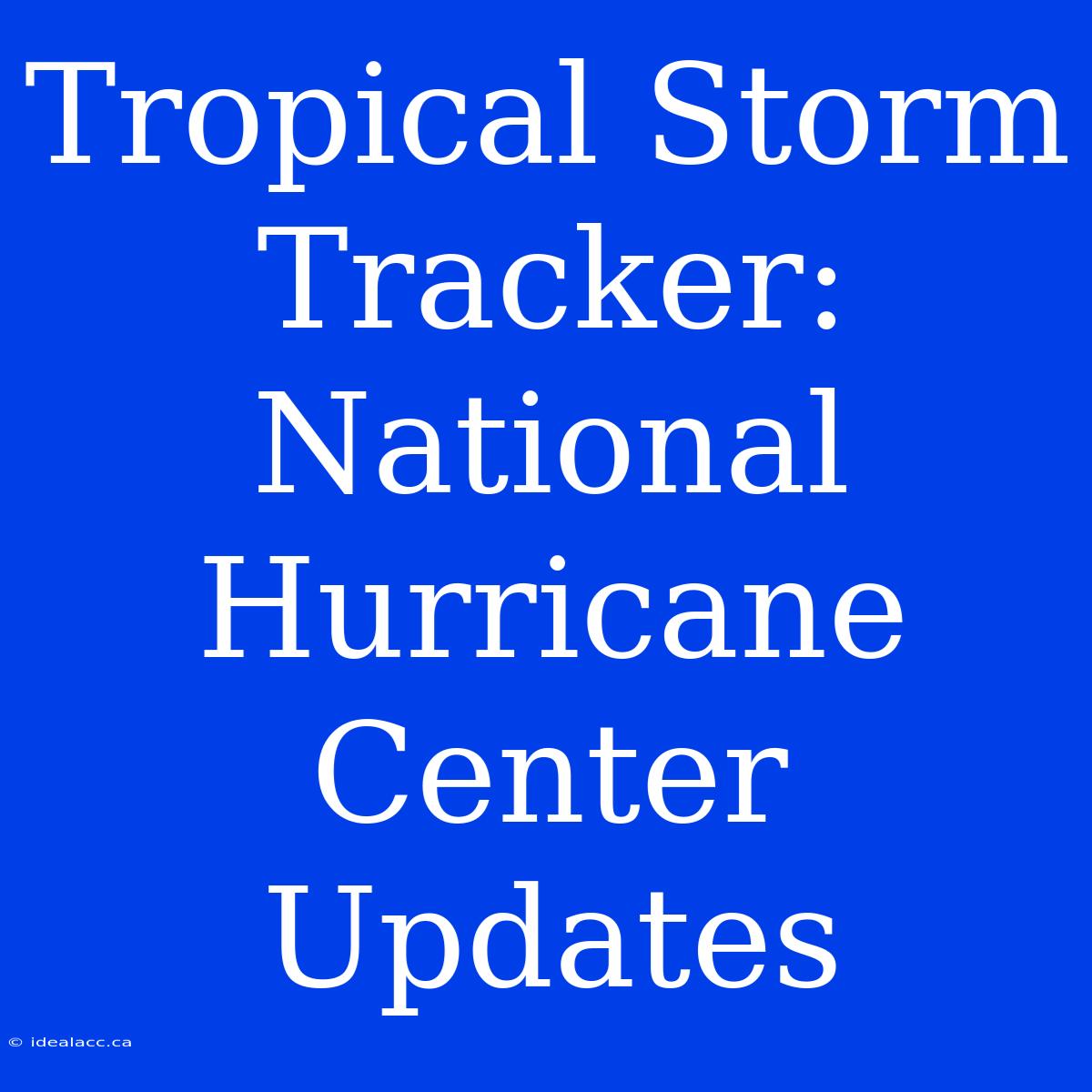 Tropical Storm Tracker: National Hurricane Center Updates