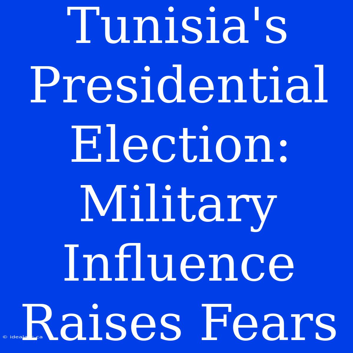 Tunisia's Presidential Election: Military Influence Raises Fears