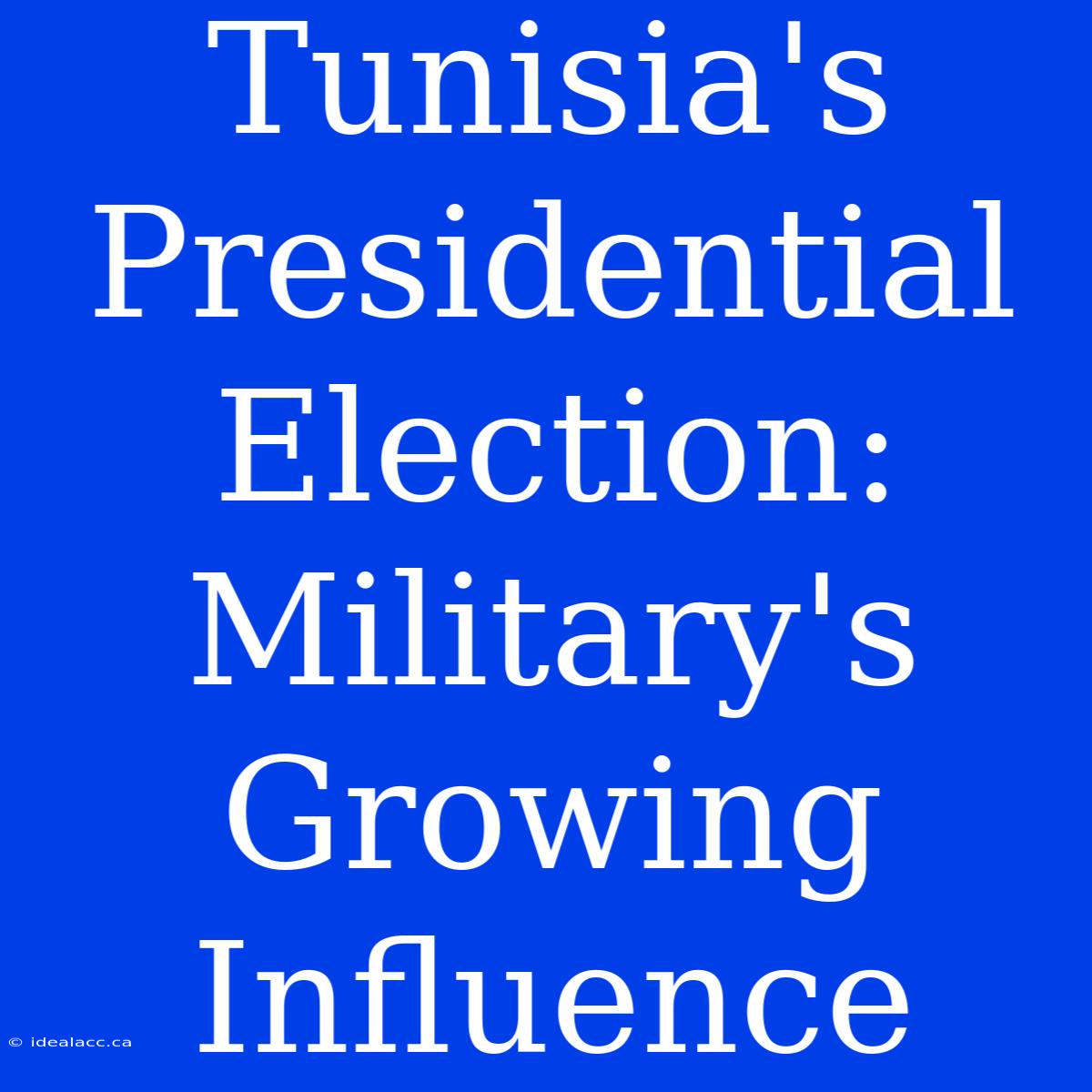 Tunisia's Presidential Election: Military's Growing Influence