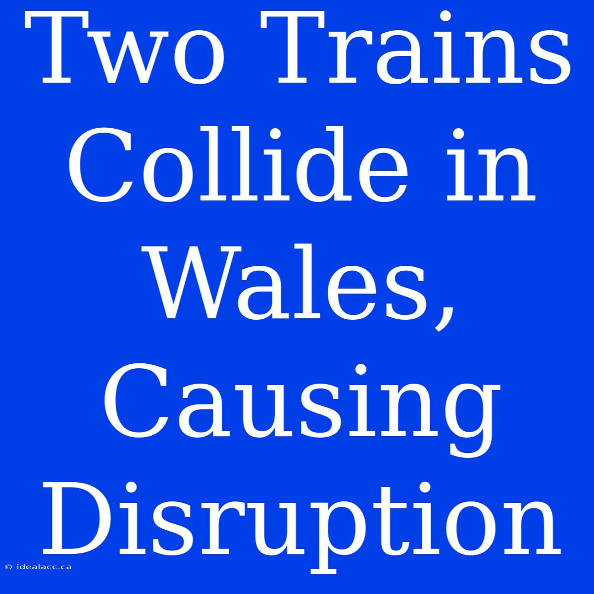 Two Trains Collide In Wales, Causing Disruption