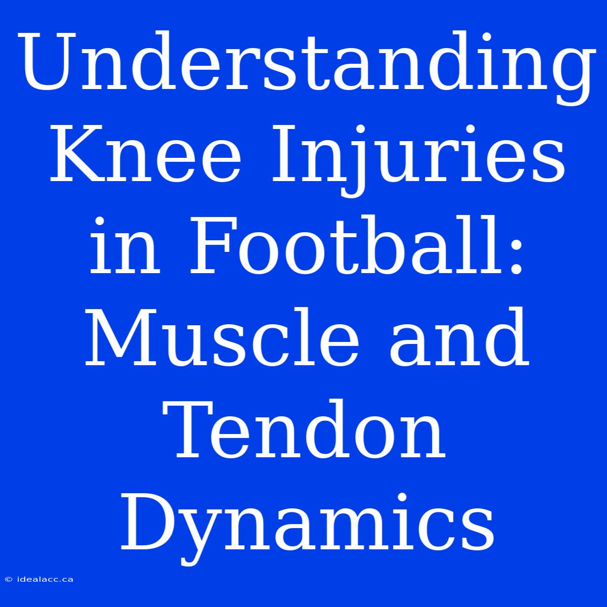 Understanding Knee Injuries In Football: Muscle And Tendon Dynamics 