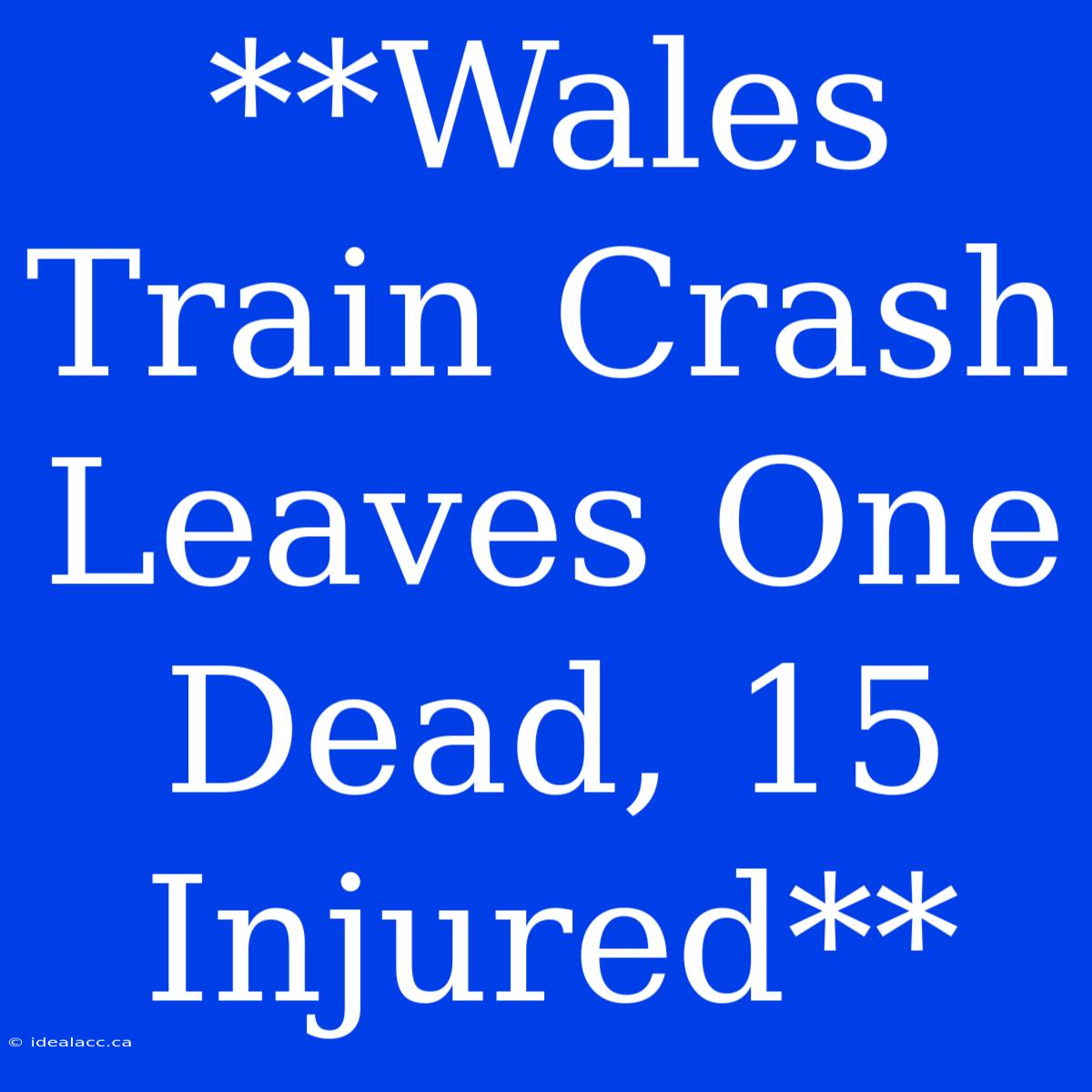 **Wales Train Crash Leaves One Dead, 15 Injured**