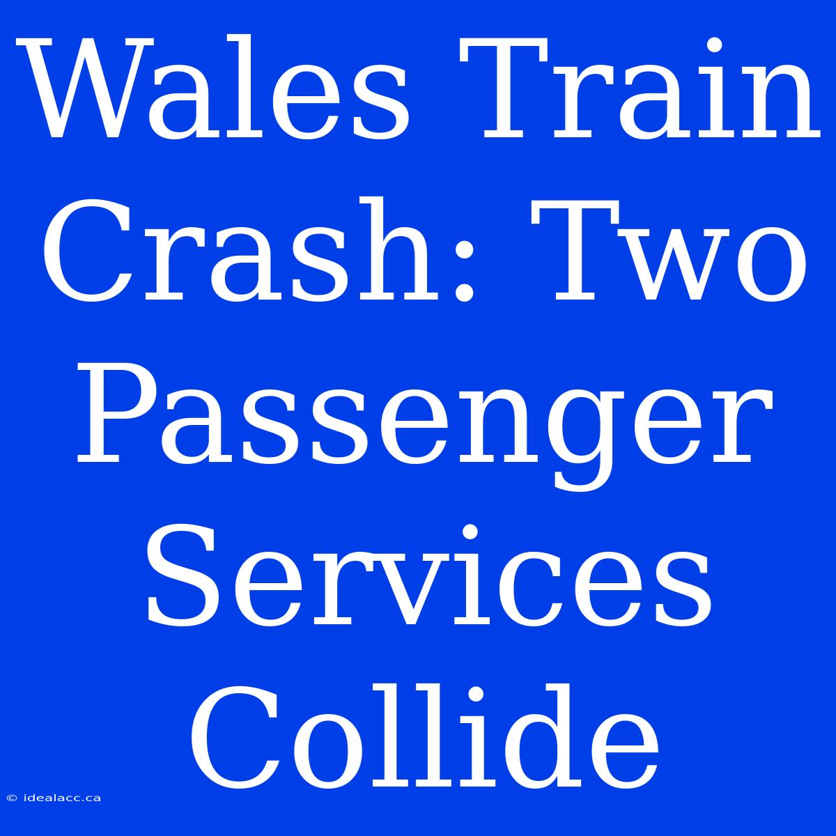 Wales Train Crash: Two Passenger Services Collide