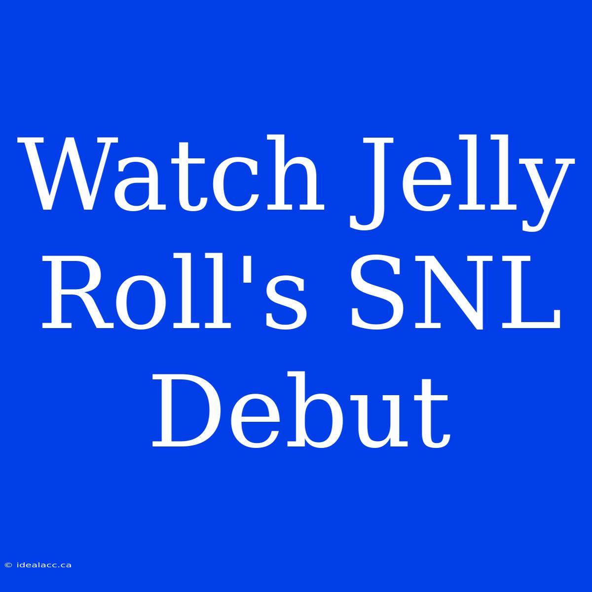 Watch Jelly Roll's SNL Debut 