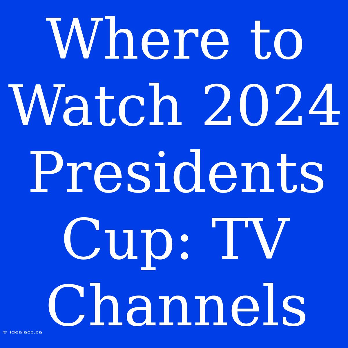 Where To Watch 2024 Presidents Cup TV Channels