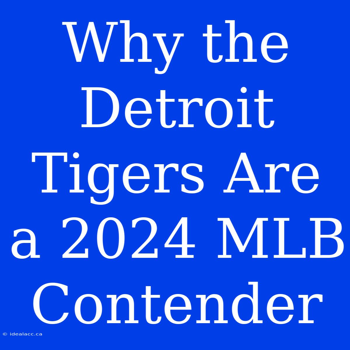 Why The Detroit Tigers Are A 2024 MLB Contender