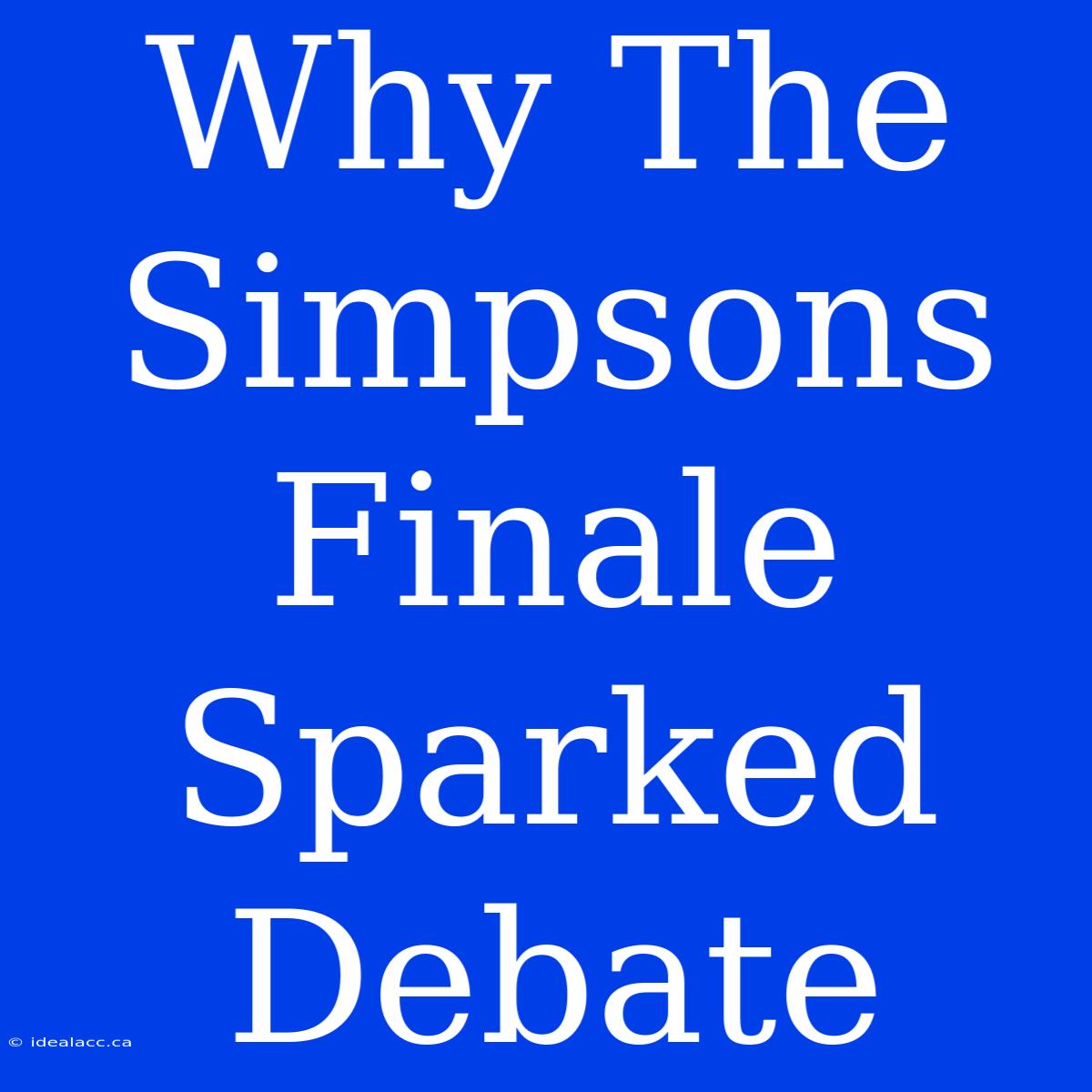 Why The Simpsons Finale Sparked Debate