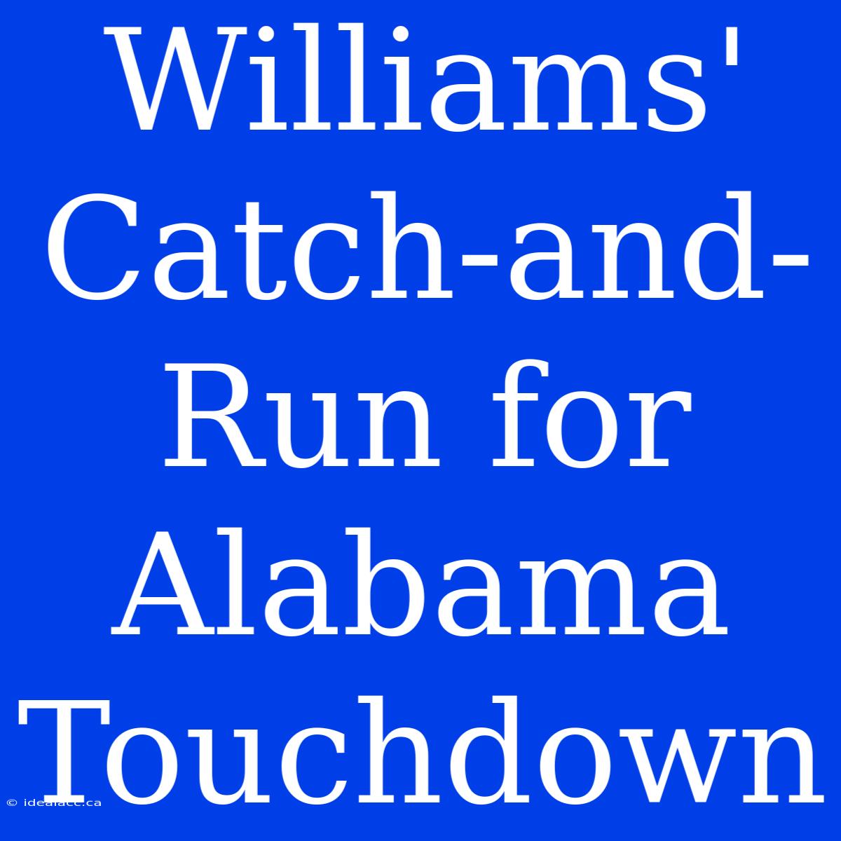 Williams' Catch-and-Run For Alabama Touchdown