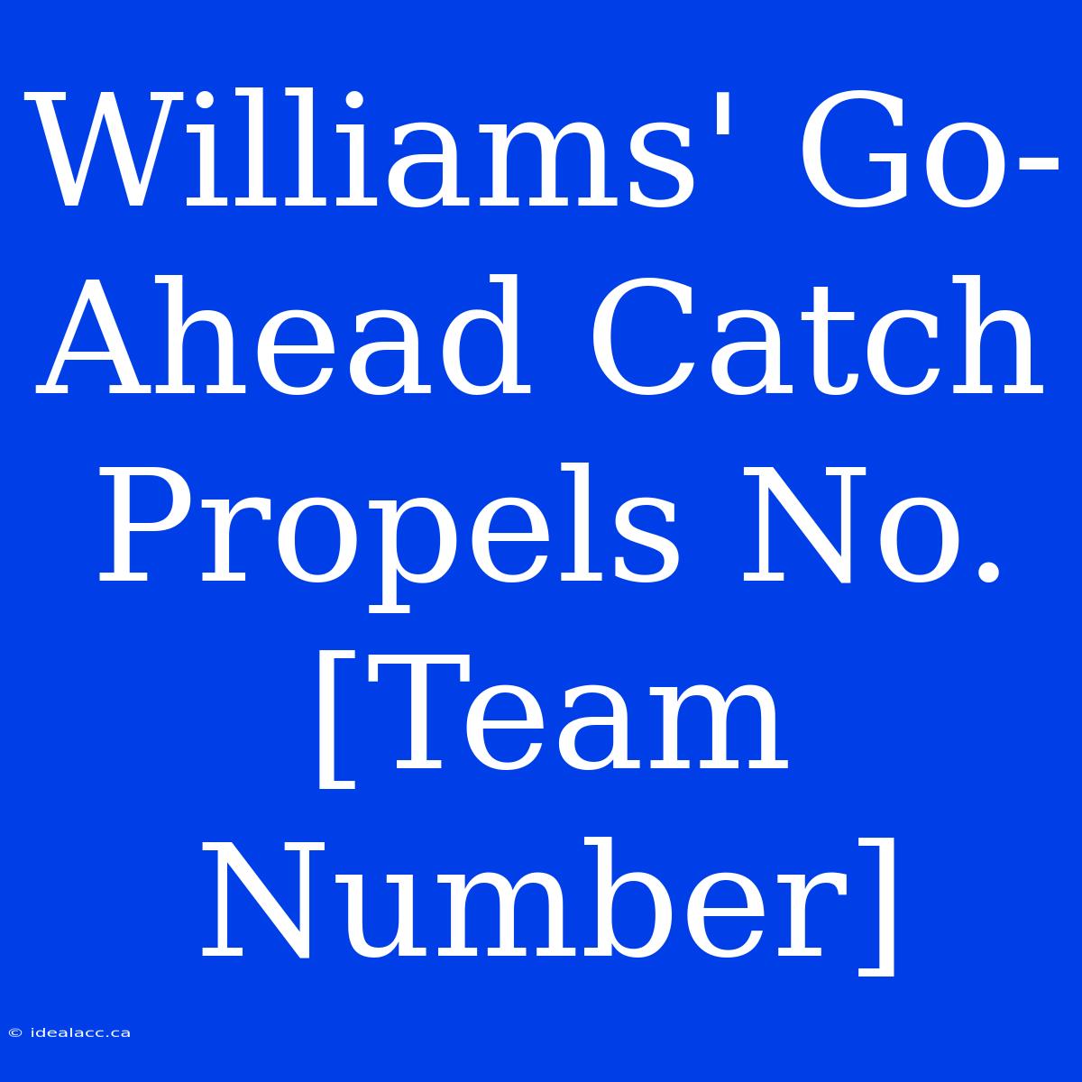 Williams' Go-Ahead Catch Propels No. [Team Number]